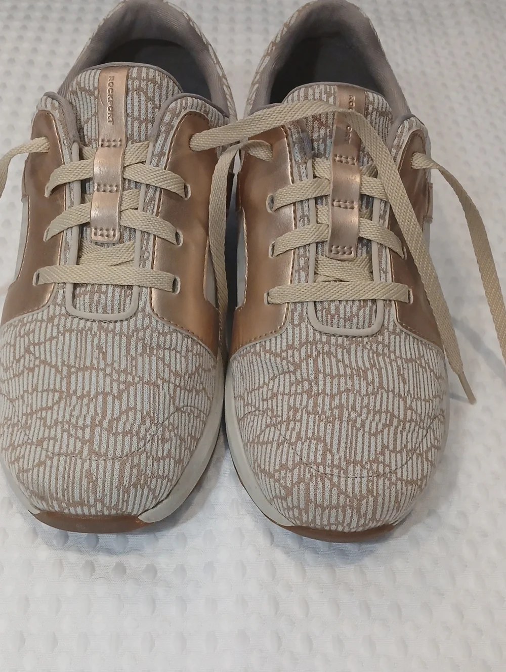 Rockport TruStride Knit Gold Sneakers, Women's 8
